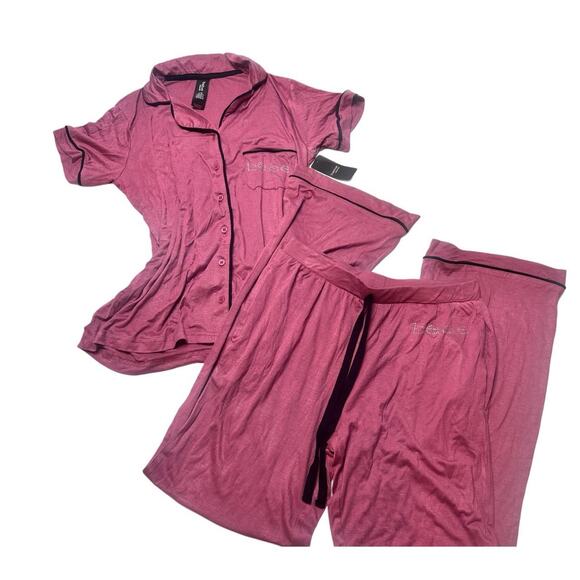 Bebe Size Large New With Tag Super Soft & Comfy Pj Set With Flared Wide leg - Picture 1 of 4